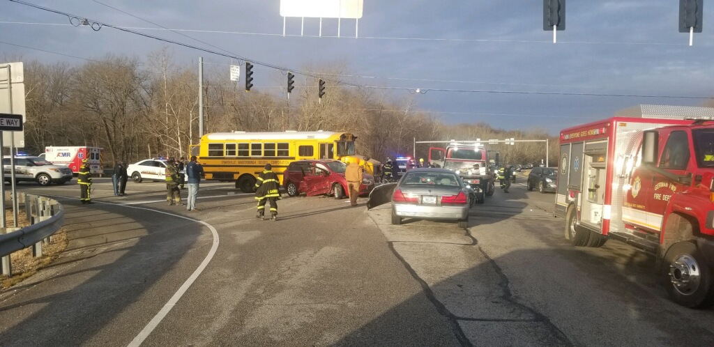 VCSO: Driver Using Cell Phone Causes School Bus Crash.